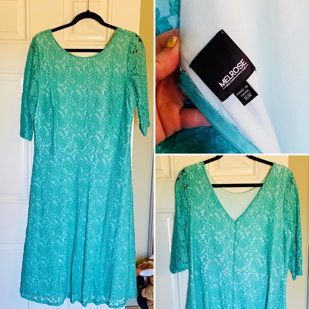 Mint green lace dress